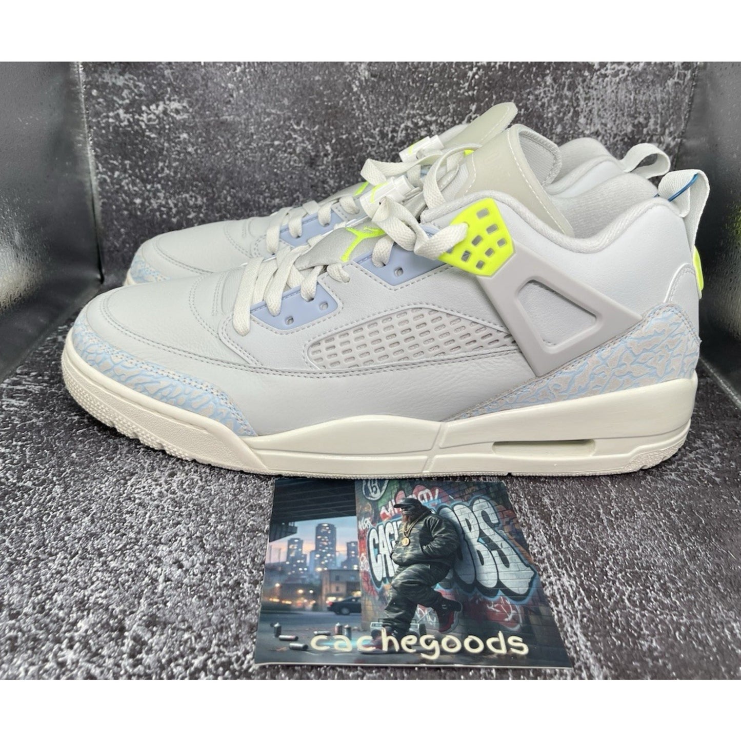 Nike Men's SIZE 11.5 Jordan Spizike Low Photo Blue Volt Sail Coconut IB4464-025
