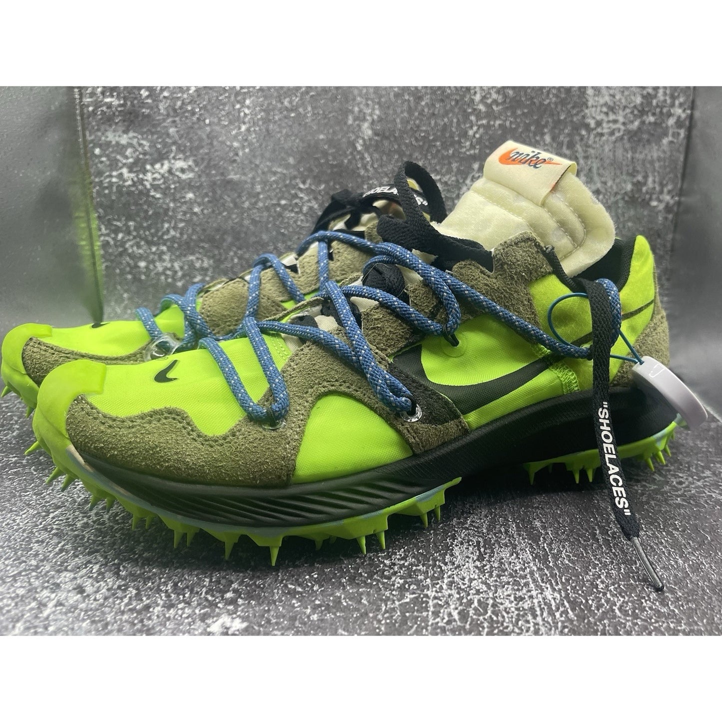 NIKE x OFF-WHITE Waffle Racer Electric Green Size 8W Brand New (Deadsttock)