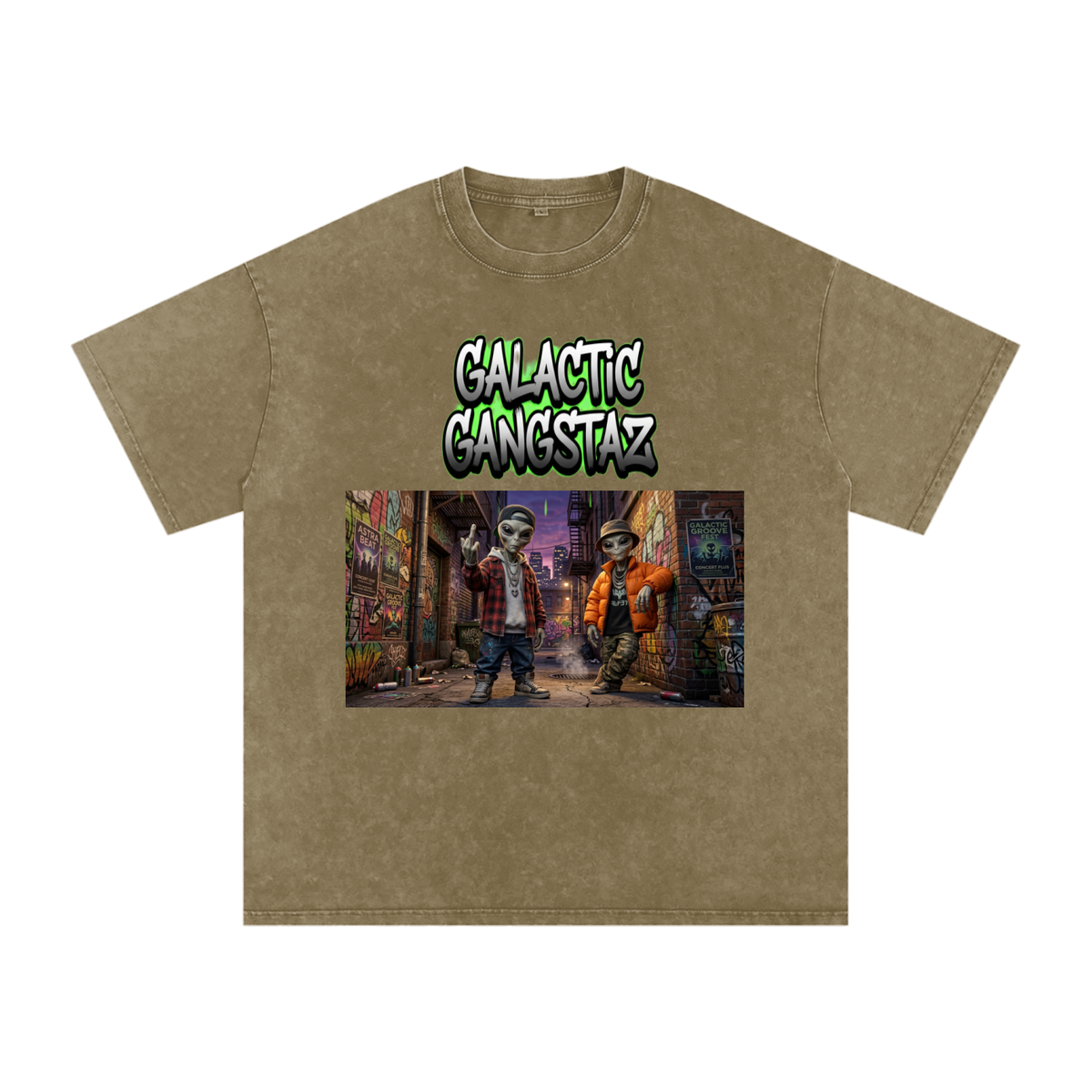 Snow Washed Oversized Cotton T-Shirt