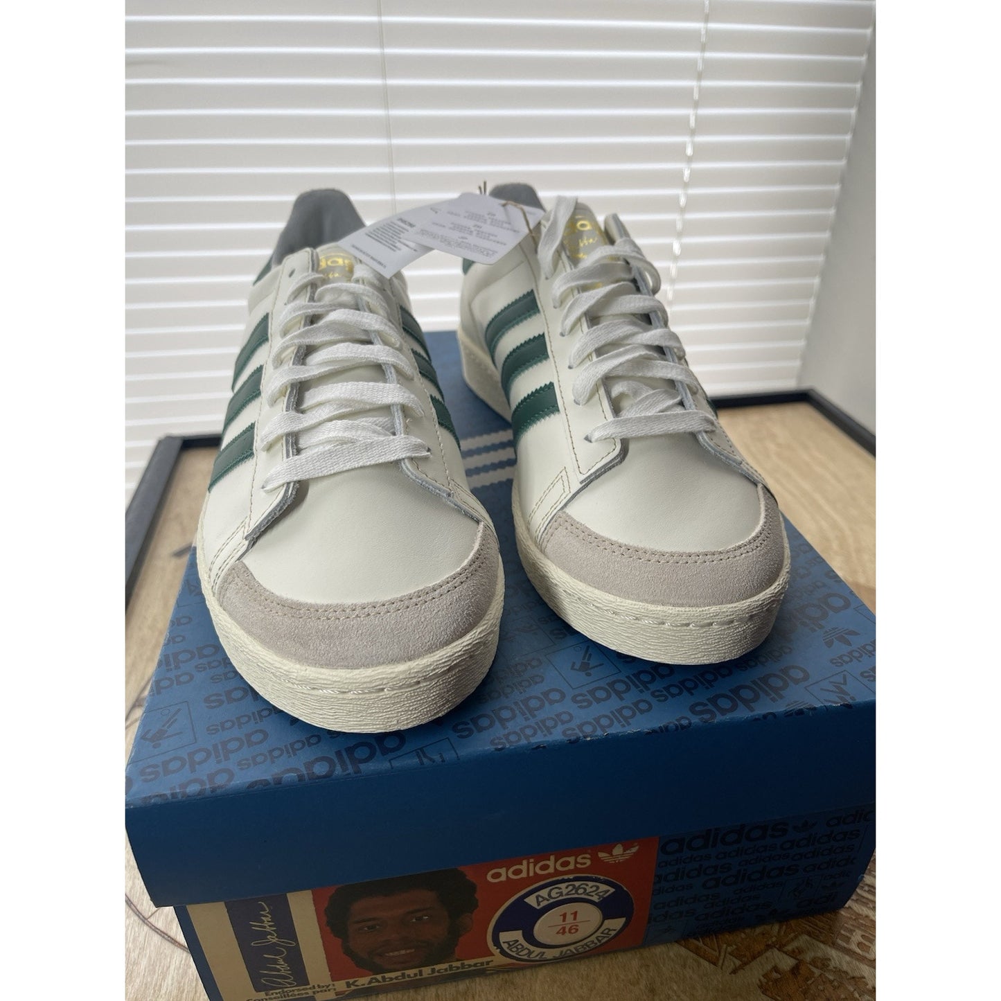 adidas Originals Jabbar OG LO Off White Dark Green IH5298 Men's Size 11.5
