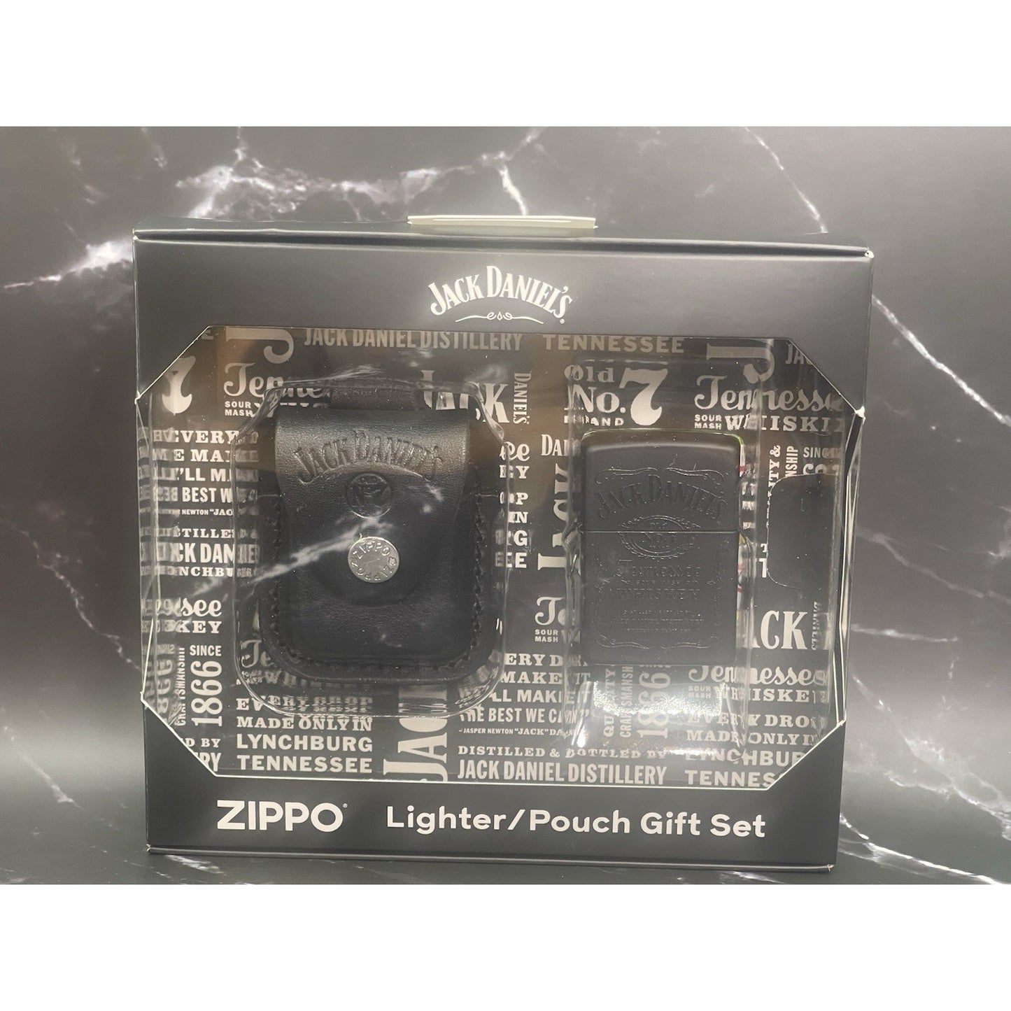 Genuine Zippo Lighter Jack Daniel’s Whiskey Flask Gift Set - Unfired NOS - Origi