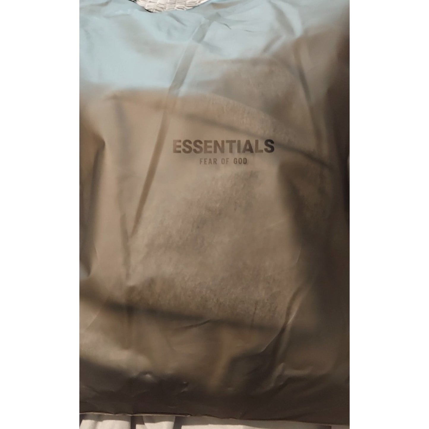 Essential Fear of God 2 Sided Logo Pullover Dark Oatmeal Hoodie Size L