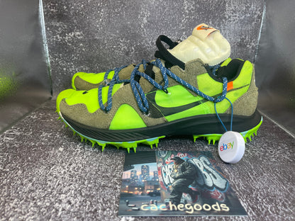 Nike Zoom Terra Kiger 5 x Off-White Electric Green / Black CD8179-300 - Size 8 (No Box)