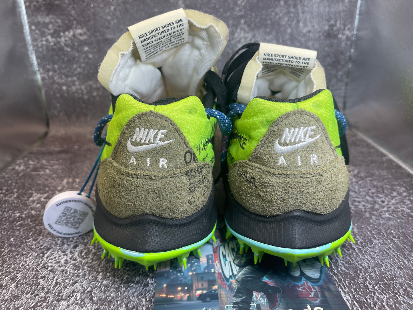 Nike Zoom Terra Kiger 5 x Off-White Electric Green / Black CD8179-300 - Size 8 (No Box)