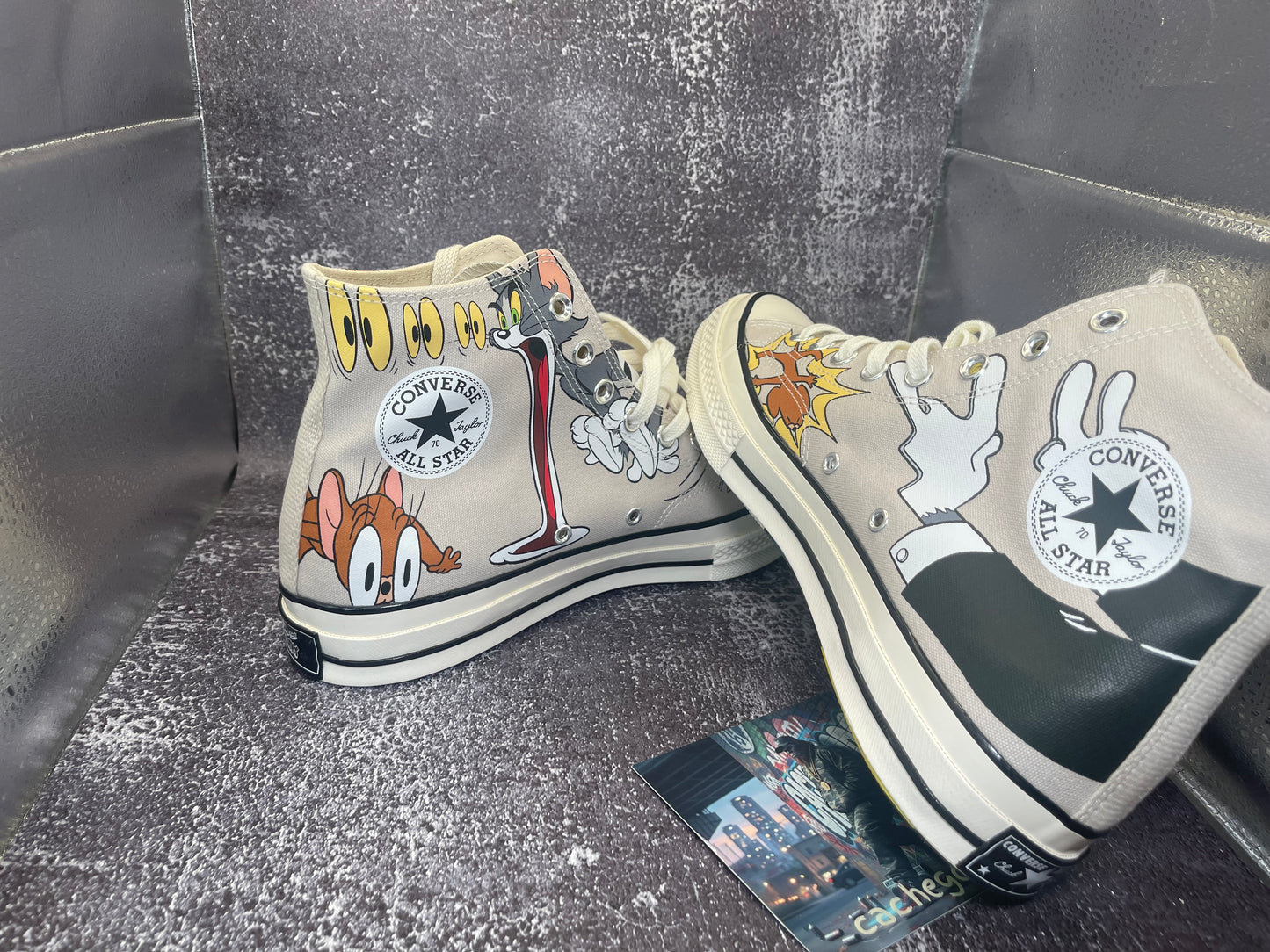 Converse x Tom & Jerry Chuck 70 High Top Grey / Egret / Black - 85 Years - Size 11.5M