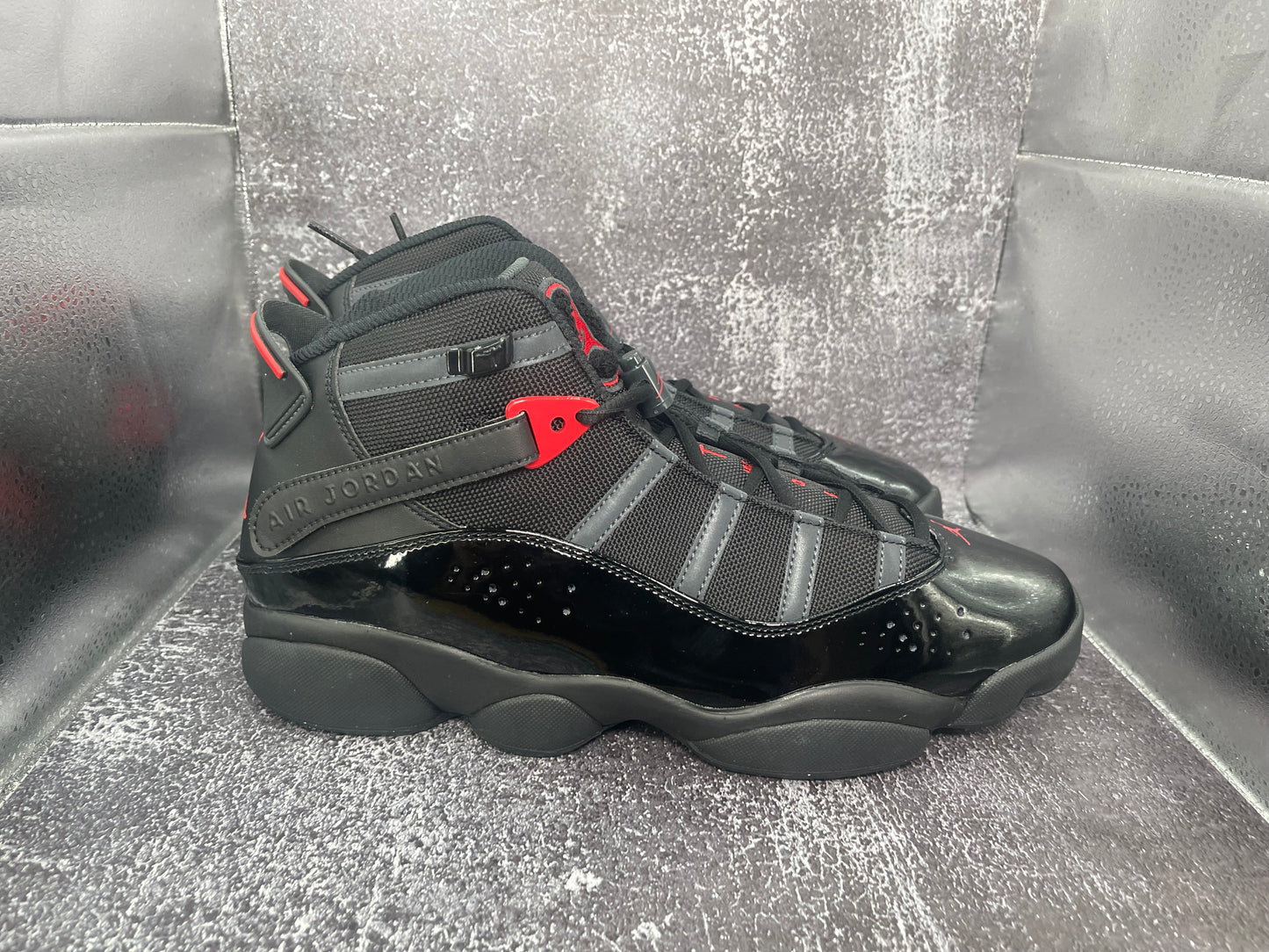 Air Jordan 6 Rings 'Fire Red' Men's Sneakers - Black/Red