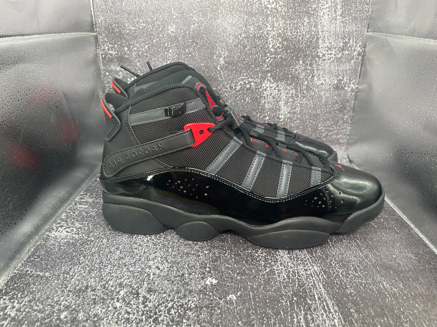 Air Jordan 6 Rings 'Fire Red' Men's Sneakers - Black/Red