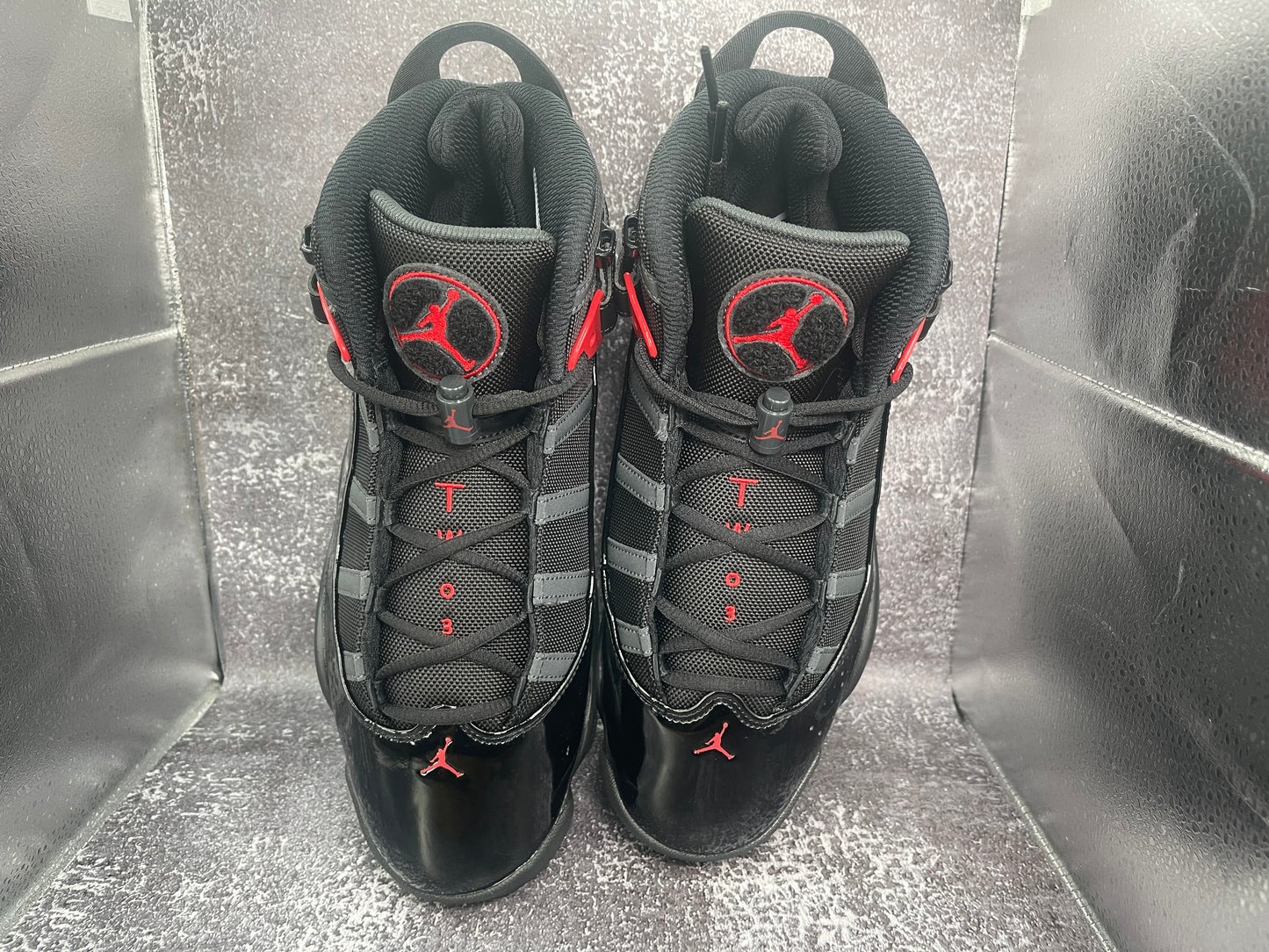 Air Jordan 6 Rings 'Fire Red' Men's Sneakers - Black/Red