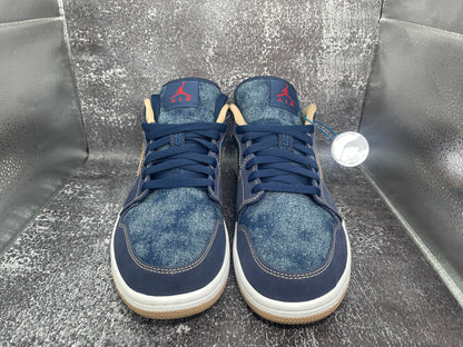 Air Jordan 1 Low SE 'Denim' Men's Sneakers - Navy Blue/Tan
