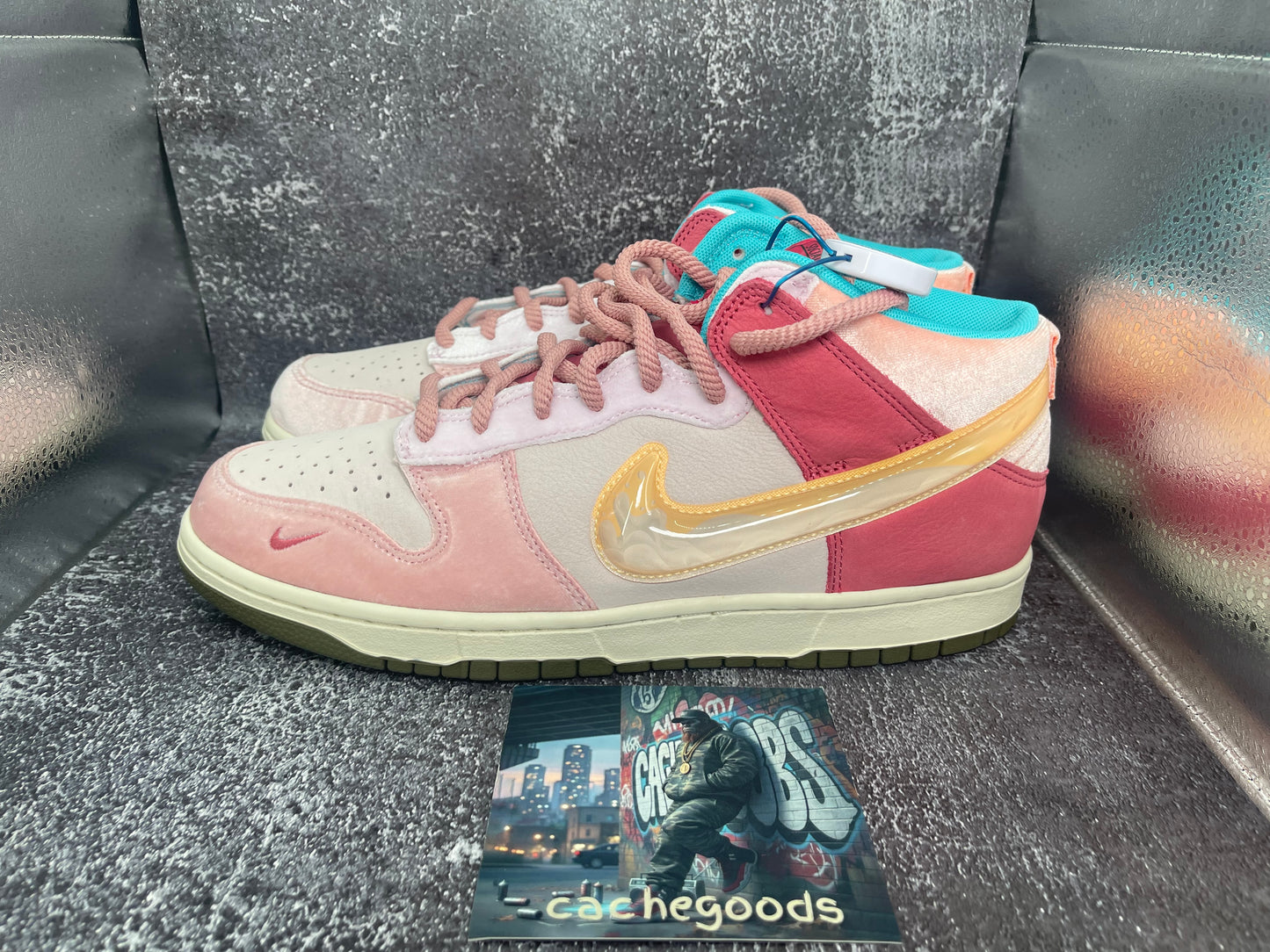 Social Status x Nike Dunk Mid 'Strawberry Milk' Sneakers
