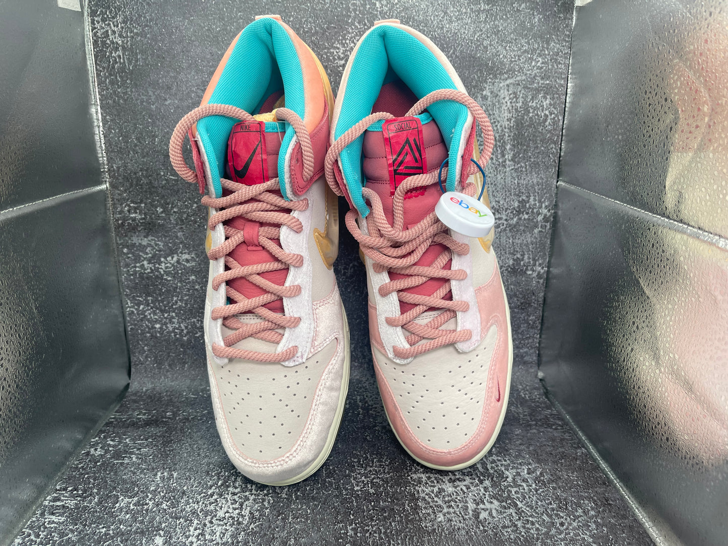 Social Status x Nike Dunk Mid 'Strawberry Milk' Sneakers