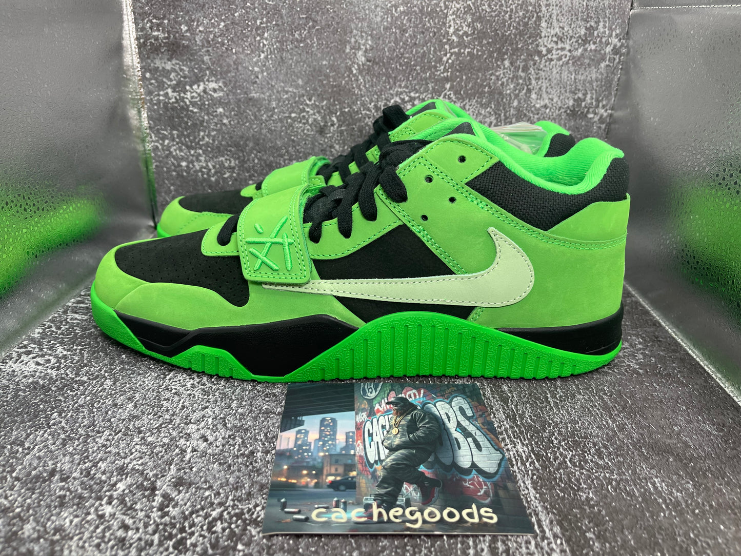 Jordan Travis Scott CJ1 T-Rex Green Spark