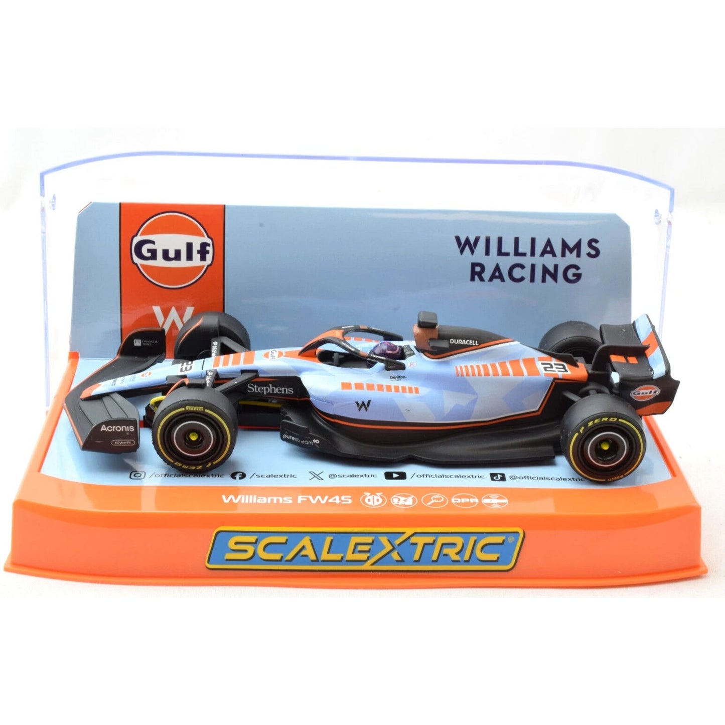 Scalextric "Gulf" Williams FW45 -Alex Albon DPR 1/32 Formula 1 F1 Slot Car C4559