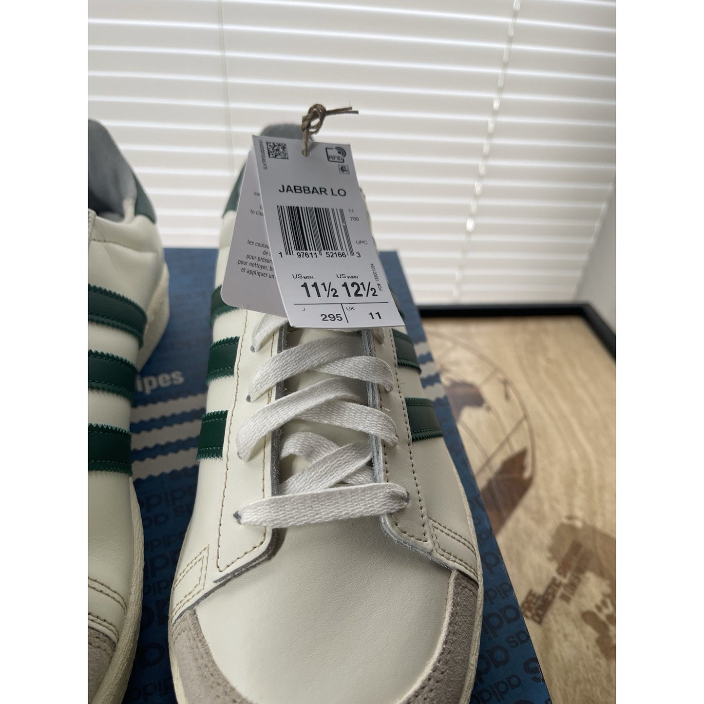 adidas Originals Jabbar OG LO Off White Dark Green IH5298 Men's Size 11.5