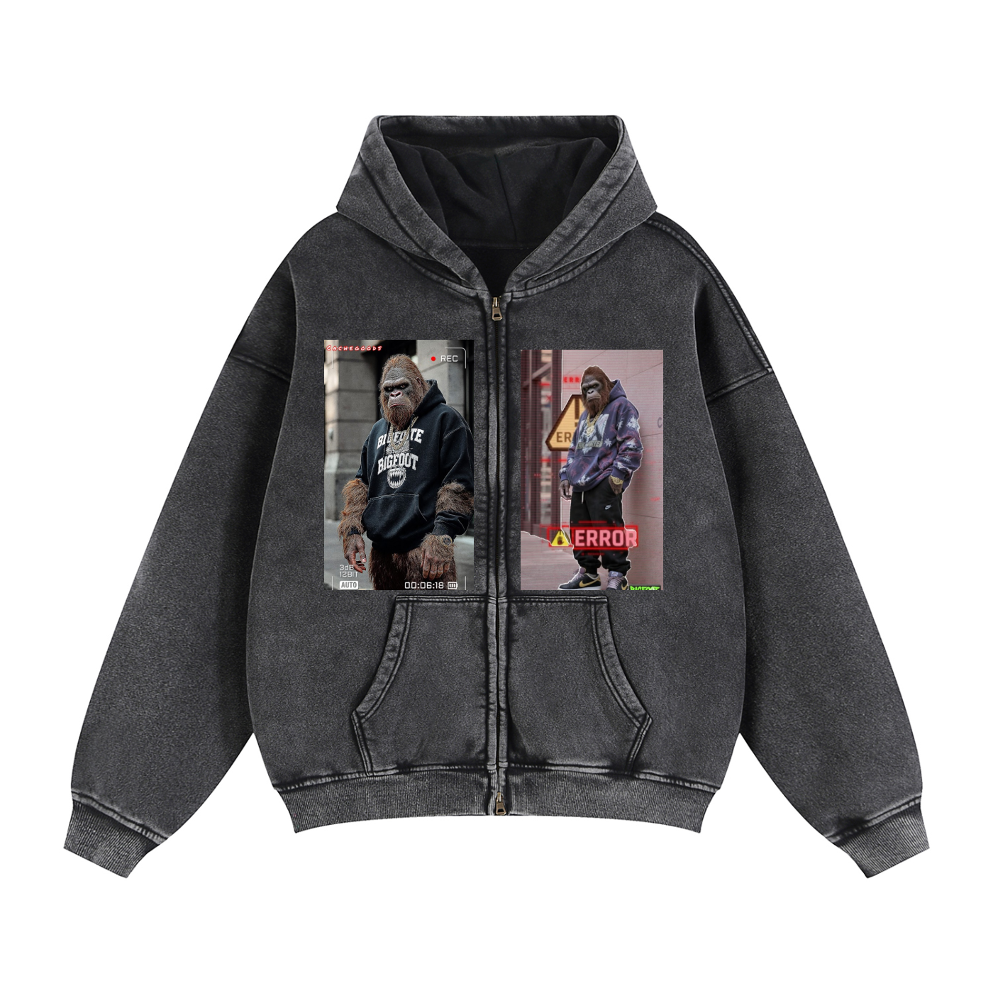 Zip-Through Boxy Fleece Hoodie