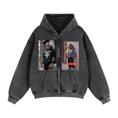 Zip-Through Boxy Fleece Hoodie