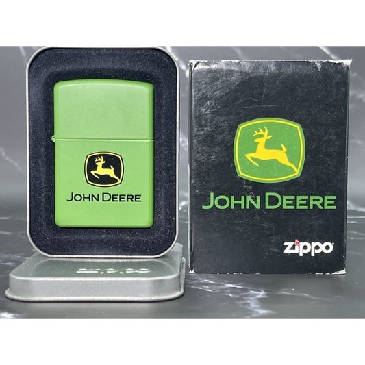 Zippo John Deere Lighter 20682 Moss Green Matte - New In Box - Retired Logo