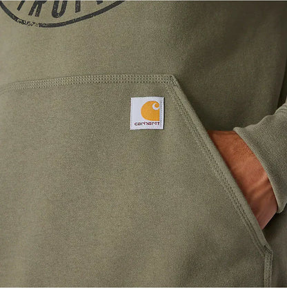 Carhartt Detroit Sweatshirt Mens Small Green Loose fit Workwear Hoodie Midweight