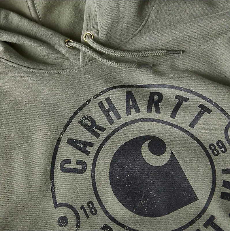 Carhartt Detroit Sweatshirt Mens Small Green Loose fit Workwear Hoodie Midweight
