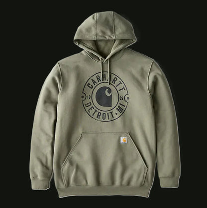 Carhartt Detroit Sweatshirt Mens Small Green Loose fit Workwear Hoodie Midweight