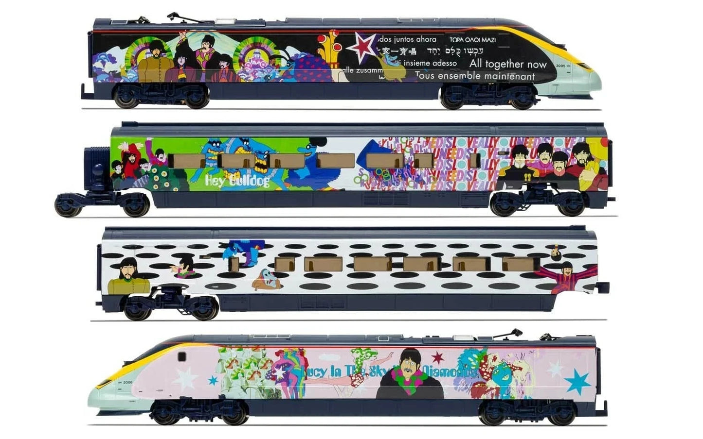 Hornby The Beatles 'Yellow Submarine' Eurostar OO Gauge Model Train Set R1253M
